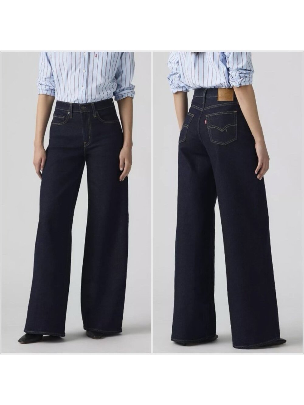 Levi’s Premium 728 High Rise Wide Leg Jeans Women’s 31x32 Dark Wash Western NWT
